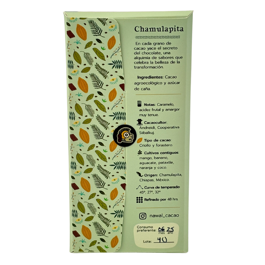 Barra de Chocolate Chamulapita 70% cacao | 60 gr