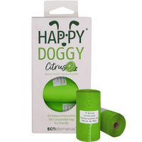 HappyDoggy Citrus Bolsa compostable de fécula de maíz para mascota | 120 Bolsas