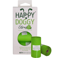 HappyDoggy Citrus Bolsa compostable de fécula de maíz para mascota | 120 Bolsas