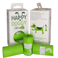 HappyDoggy Citrus Bolsa compostable de fécula de maíz para mascota | 120 Bolsas