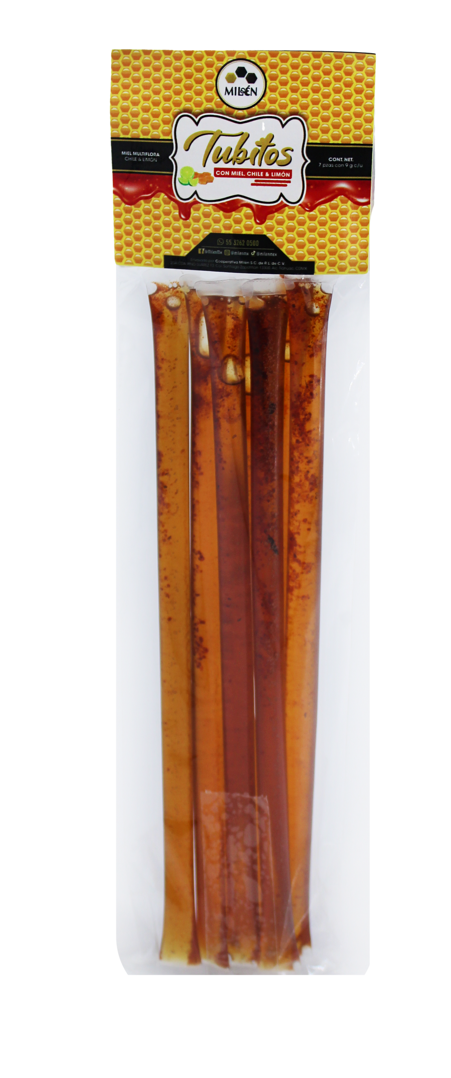 Tubitos de miel y chile - 5 pzas