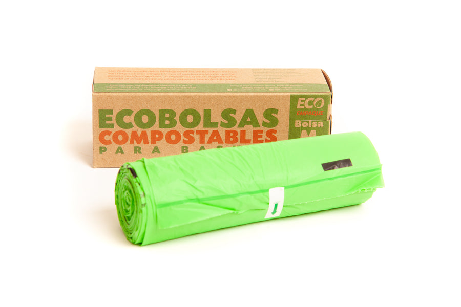 Bolsa para basura Verde Compostable de 62 x 87cm (9 Pzas.)